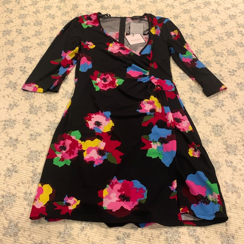 Laundry By Shelli Segal Floral Wrap Dress Size Med NEW with Tags Gorgeous style - Picture 1 of 10